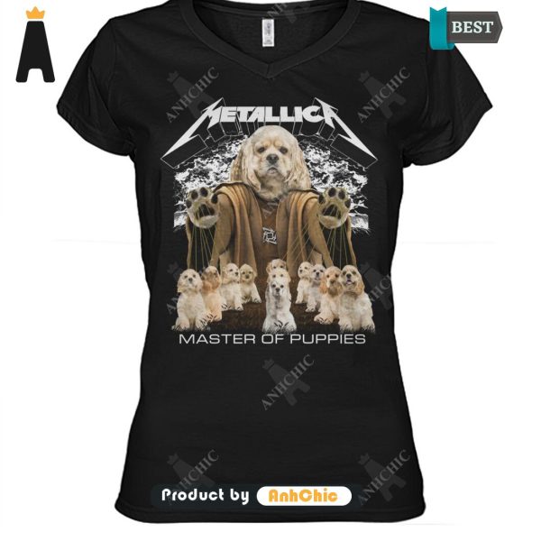 [NEW ARRIVAL] American Cocker Spaniel Metallica Master Of Pupies All over Printed T-Shirt