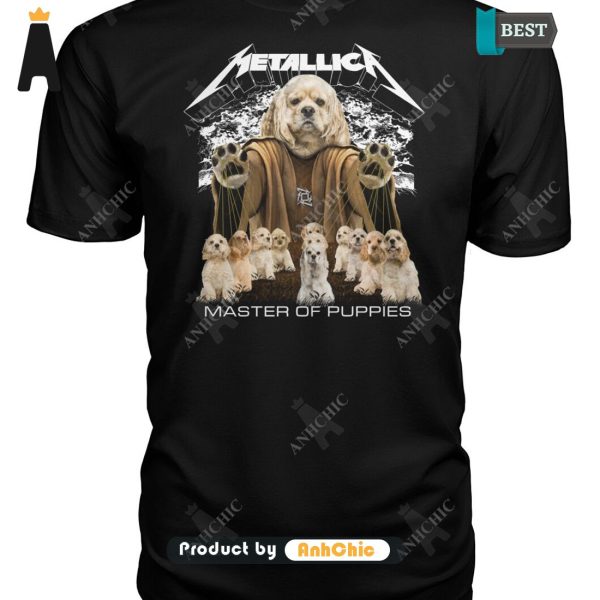 [NEW ARRIVAL] American Cocker Spaniel Metallica Master Of Pupies All over Printed T-Shirt