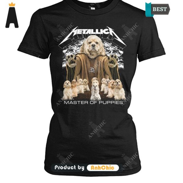 [NEW ARRIVAL] American Cocker Spaniel Metallica Master Of Pupies All over Printed T-Shirt