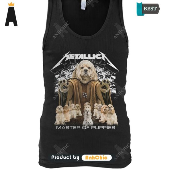 [NEW ARRIVAL] American Cocker Spaniel Metallica Master Of Pupies All over Printed T-Shirt