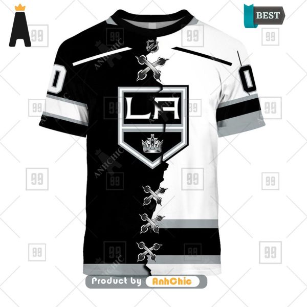 [NEW ARRIVAL] Personalized NHL Los Angeles Kings Mix Jersey   3D Hoodie