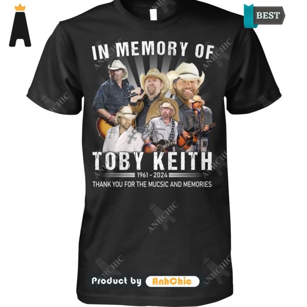 NEW In Memory Of Toby Keith 1961-2024 Thank You For The Memory All over Printed T-Shirt