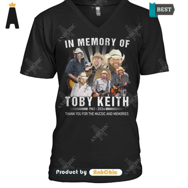 NEW In Memory Of Toby Keith 1961-2024 Thank You For The Memory All over Printed T-Shirt