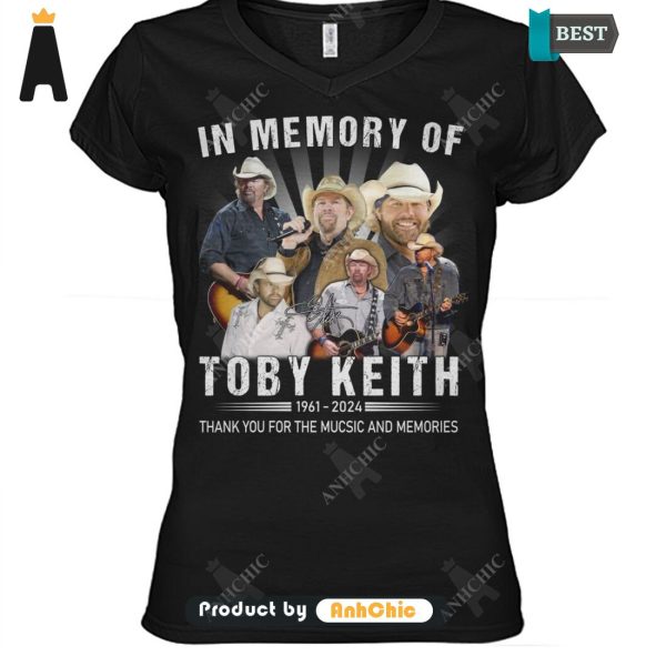 NEW In Memory Of Toby Keith 1961-2024 Thank You For The Memory All over Printed T-Shirt