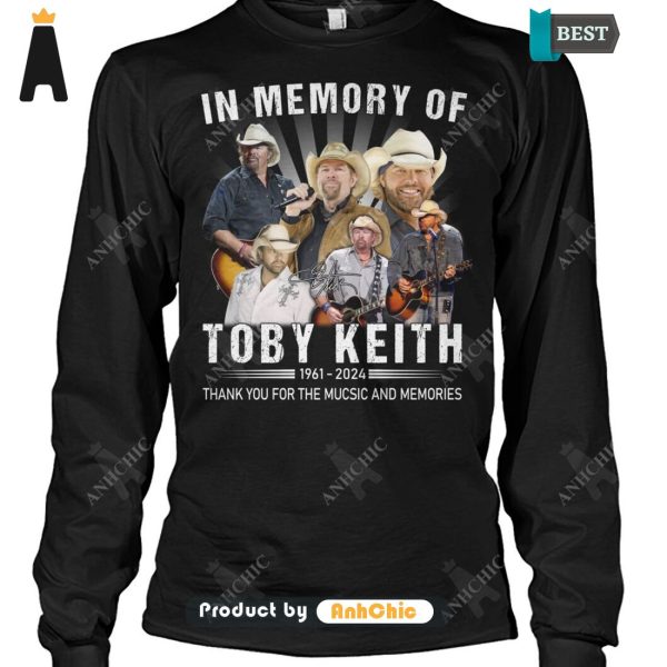 NEW In Memory Of Toby Keith 1961-2024 Thank You For The Memory All over Printed T-Shirt