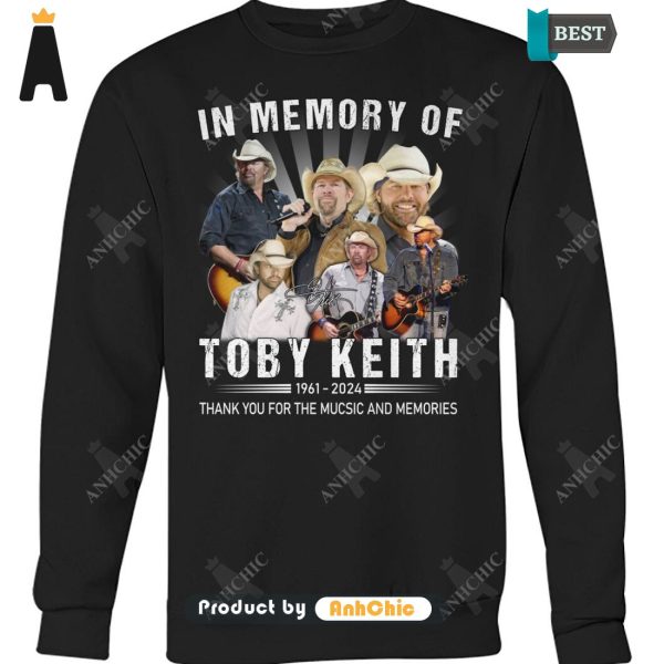 NEW In Memory Of Toby Keith 1961-2024 Thank You For The Memory All over Printed T-Shirt