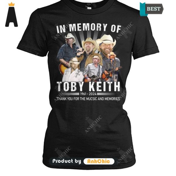 NEW In Memory Of Toby Keith 1961-2024 Thank You For The Memory All over Printed T-Shirt