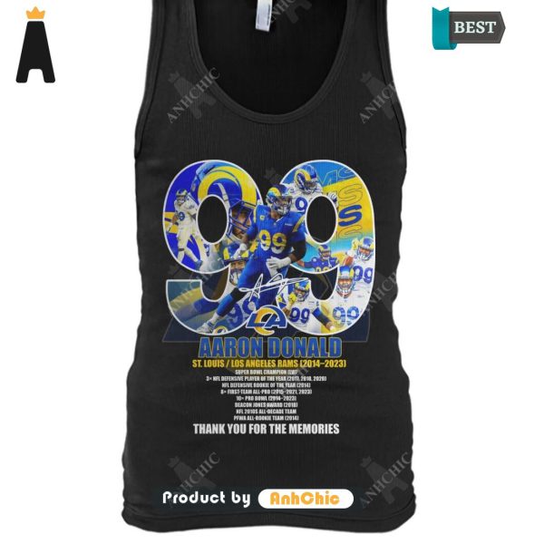 [PREMIUM] AARON DONALD St.Louis Los Angelles Rams 2014-2023 Thank You For The Memories Street Style Fusion T-Shirt