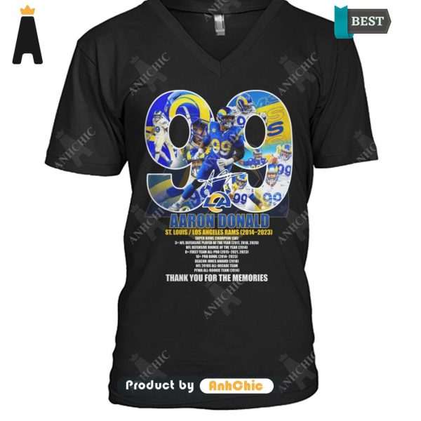 [PREMIUM] AARON DONALD St.Louis Los Angelles Rams 2014-2023 Thank You For The Memories Street Style Fusion T-Shirt