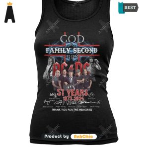 PREMIUM AC DC God First Family Second Then 51 Anniversary 1973-2024 Thank You For The Memories Urban Streetwear T-Shirt