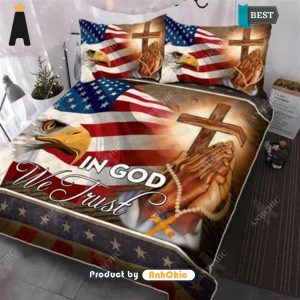 [PREMIUM] America Eagle in God We Trust Quilt  Luxury Comfort Bedding set