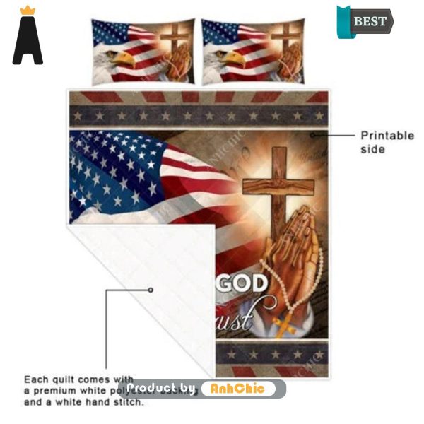 [PREMIUM] America Eagle in God We Trust Quilt  Luxury Comfort Bedding set