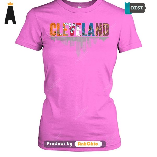 PREMIUM City of Cleveland Cleveland Browns Cleveland Cavaliers Cleveland Guardians Street Style Fusion T-Shirt