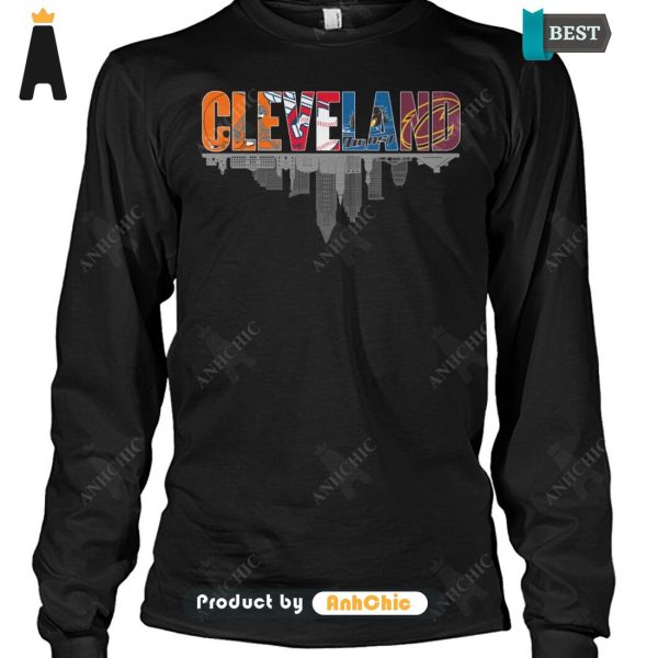 PREMIUM City of Cleveland Cleveland Browns Cleveland Cavaliers Cleveland Guardians Street Style Fusion T-Shirt