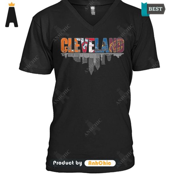 PREMIUM City of Cleveland Cleveland Browns Cleveland Cavaliers Cleveland Guardians Street Style Fusion T-Shirt