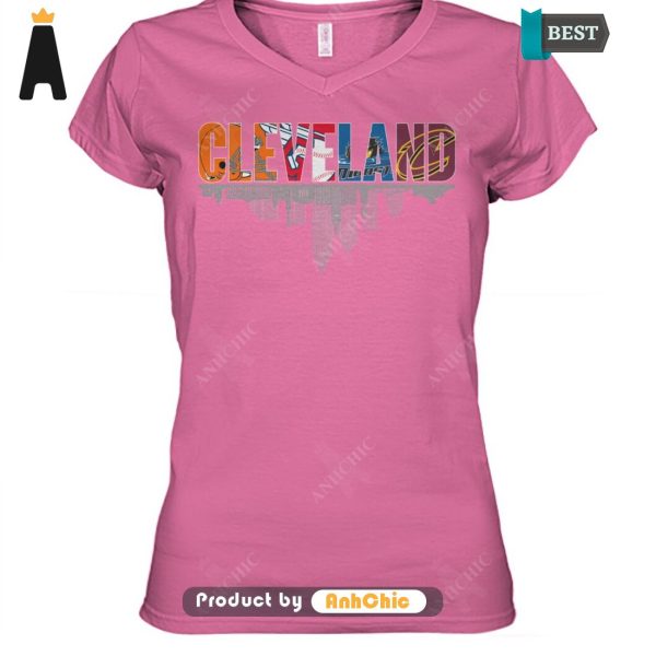 PREMIUM City of Cleveland Cleveland Browns Cleveland Cavaliers Cleveland Guardians Street Style Fusion T-Shirt