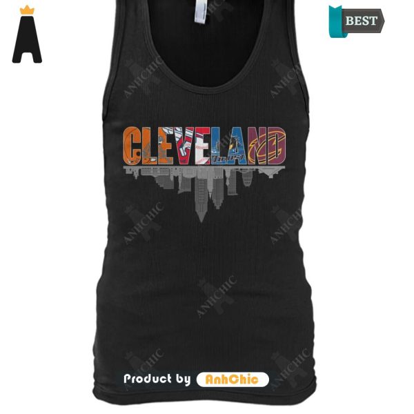 PREMIUM City of Cleveland Cleveland Browns Cleveland Cavaliers Cleveland Guardians Street Style Fusion T-Shirt