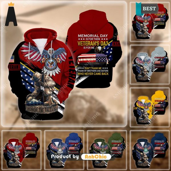 [PREMIUM]  Memorial Day Is For Them US Veteran  Street Style Elegance 3D Hoodie