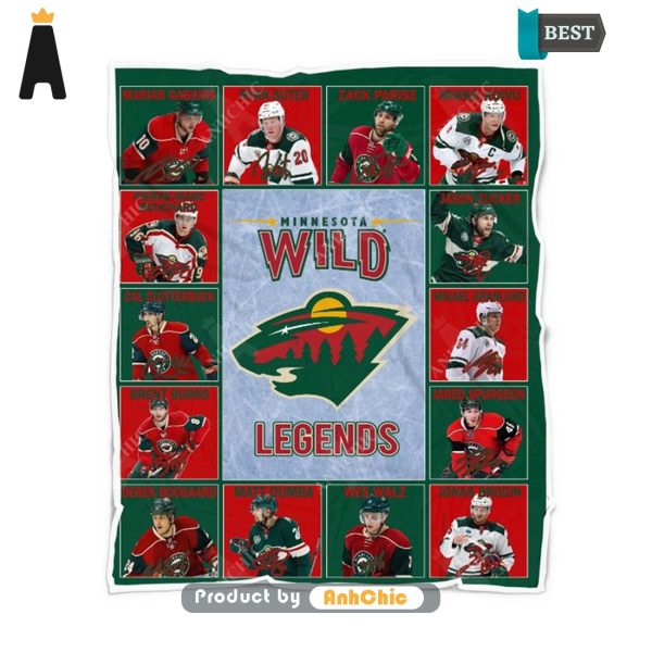 PREMIUM Minnesota Wild Legends National Hockey League Fusion Fashion Blanket