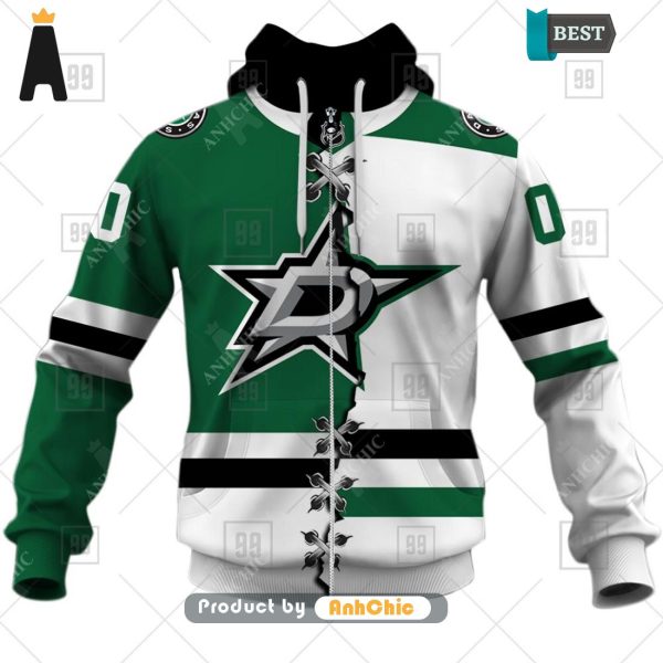 PREMIUM Personalized NHL Dallas Stars Mix Jersey  Street Style Fusion 3D Hoodie