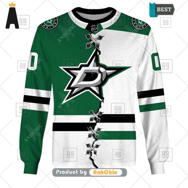 PREMIUM Personalized NHL Dallas Stars Mix Jersey  Street Style Fusion 3D Hoodie