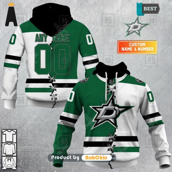 PREMIUM Personalized NHL Dallas Stars Mix Jersey  Street Style Fusion 3D Hoodie