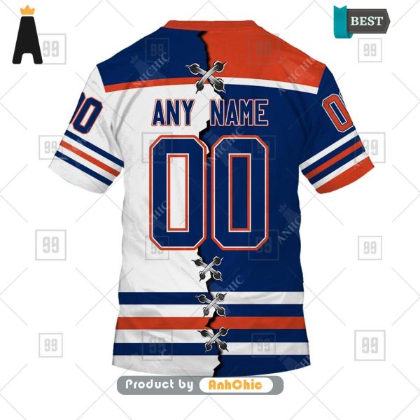 PREMIUM Personalized NHL Edmonton Oilers Mix Jersey  Trending Collection 3D Hoodie