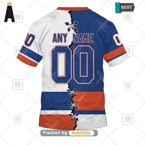 [PREMIUM] Personalized NHL New York Islanders Mix Jersey  Signature Series 3D Hoodie