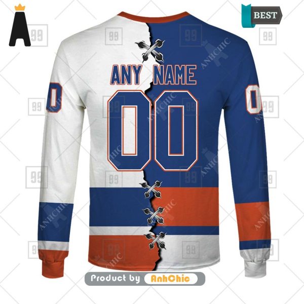 [PREMIUM] Personalized NHL New York Islanders Mix Jersey  Signature Series 3D Hoodie