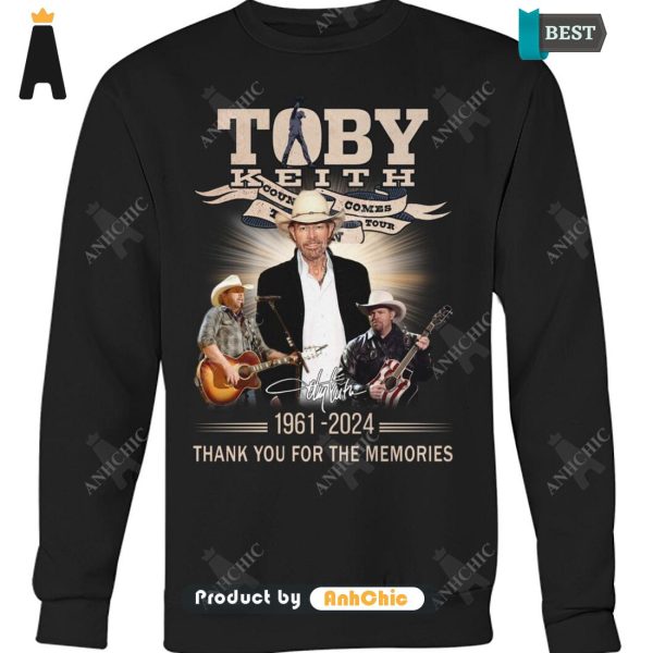 PREMIUM Toby Keith 1961-2024 Thank You For The Memories LIMITED EDITION T-Shirt