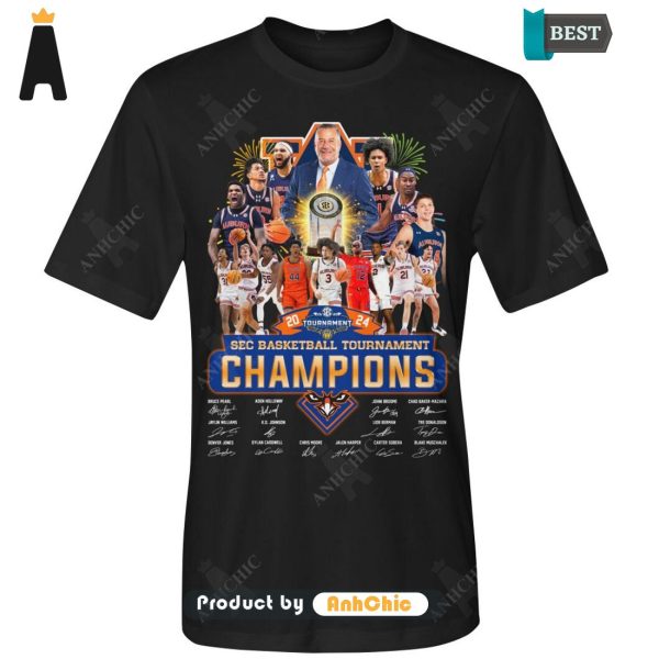 THE BEST Auburn Tigers Men’s Basketball SEC Basketball Tournement 2024 Champions Signature Series T-Shirt