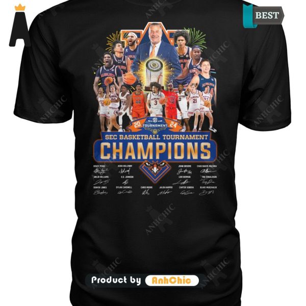 THE BEST Auburn Tigers Men’s Basketball SEC Basketball Tournement 2024 Champions Signature Series T-Shirt