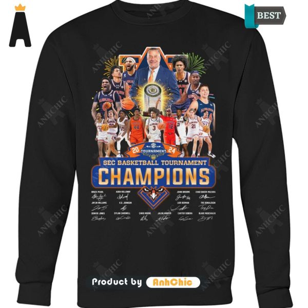 THE BEST Auburn Tigers Men’s Basketball SEC Basketball Tournement 2024 Champions Signature Series T-Shirt