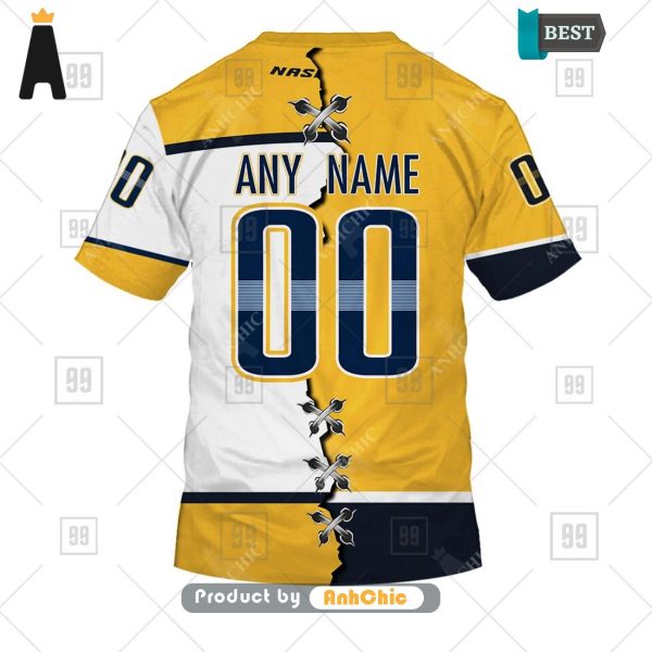 THE BEST Personalized NHL Nashville Predators Mix Jersey  Urban Streetwear 3D Hoodie