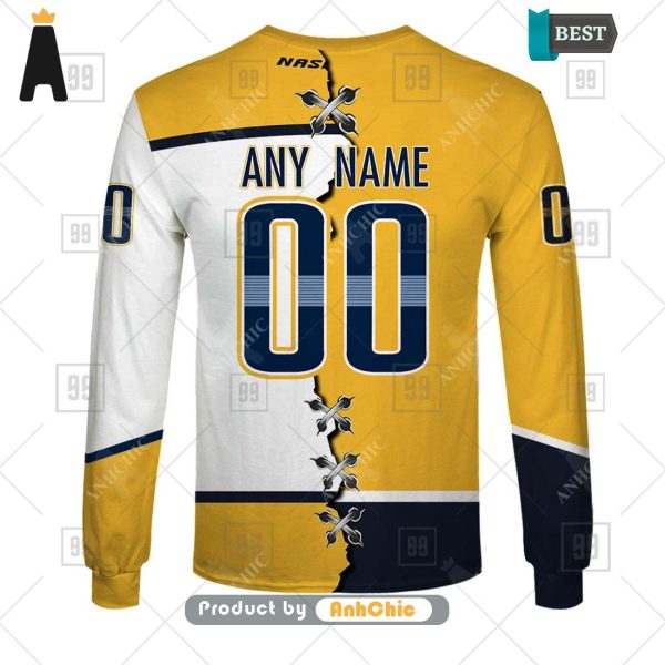 THE BEST Personalized NHL Nashville Predators Mix Jersey  Urban Streetwear 3D Hoodie