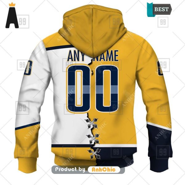 THE BEST Personalized NHL Nashville Predators Mix Jersey  Urban Streetwear 3D Hoodie