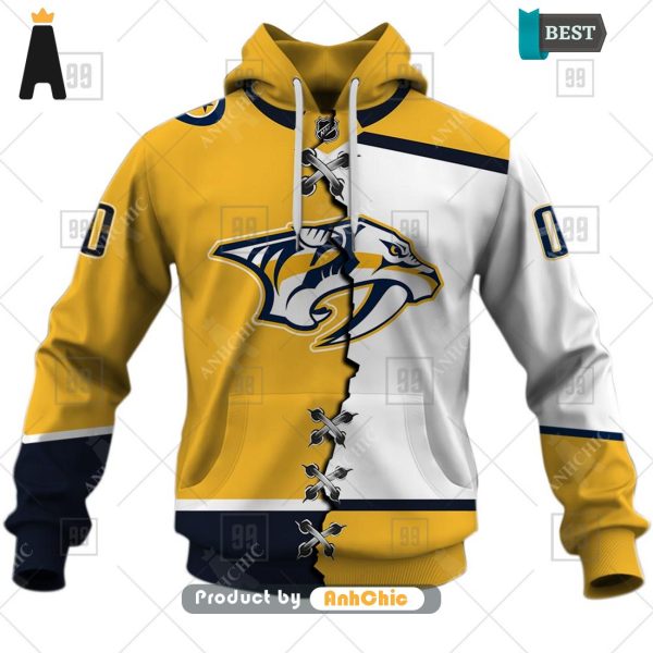 THE BEST Personalized NHL Nashville Predators Mix Jersey  Urban Streetwear 3D Hoodie