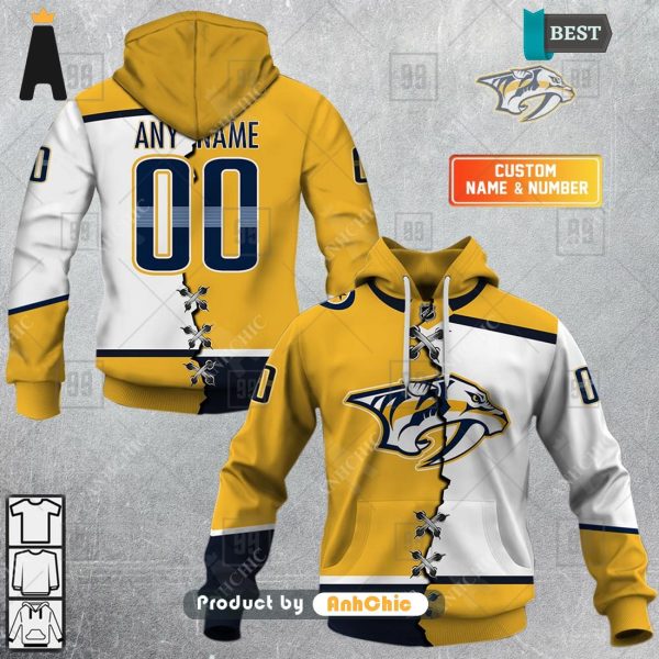 THE BEST Personalized NHL Nashville Predators Mix Jersey  Urban Streetwear 3D Hoodie