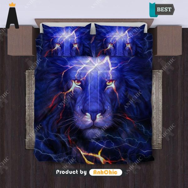 TRENDING Cross and Lion Jesus Quilt  POD Design Bedding set