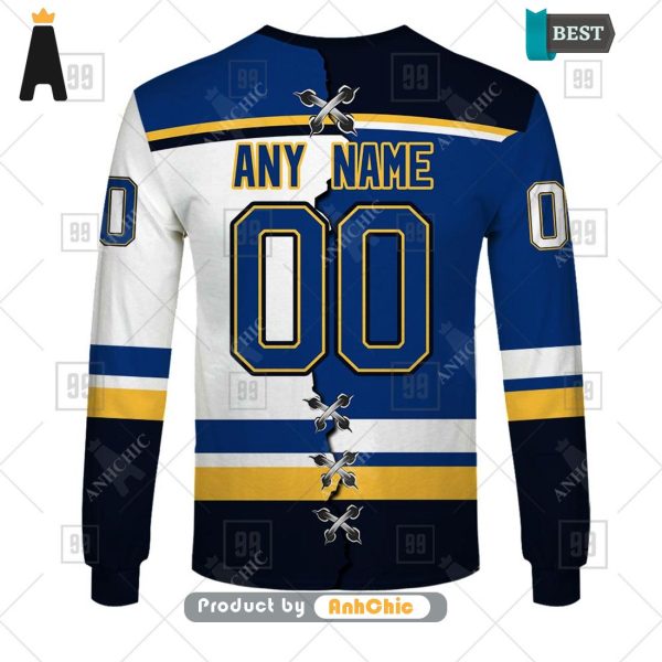 TRENDING Personalized NHL St. Louis Blues Mix Jersey  Fusion Fashion 3D Hoodie