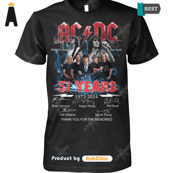 TRENDING The AC DC 51 Years 1973-2024 Thank You For The Memories LIMITED EDITION T-Shirt