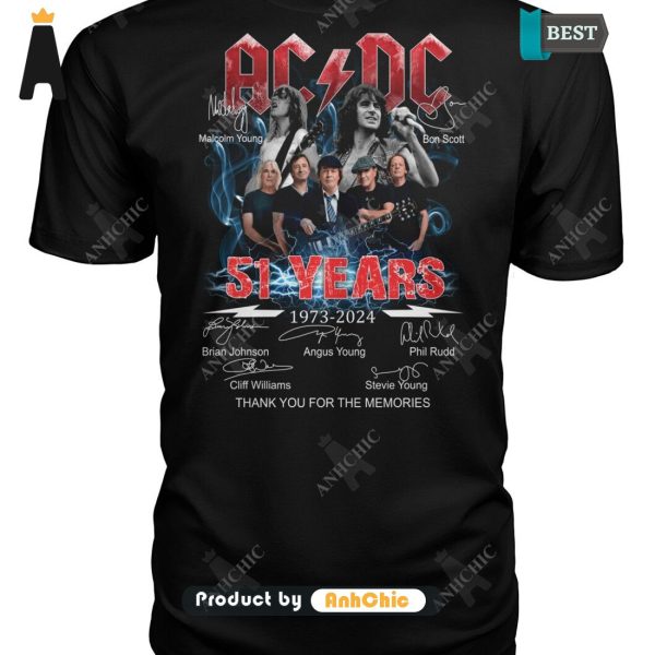 TRENDING The AC DC 51 Years 1973-2024 Thank You For The Memories LIMITED EDITION T-Shirt