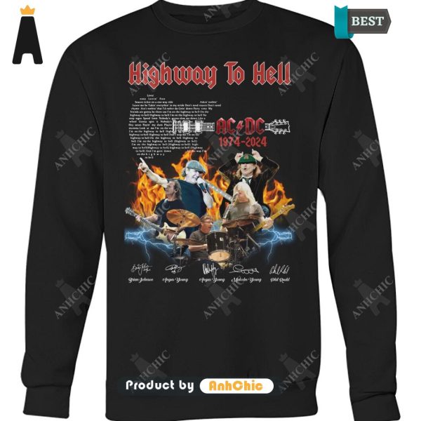 [TRENDY] AC DC Hightway To Hell 1974-2024 Urban Streetwear T-Shirt