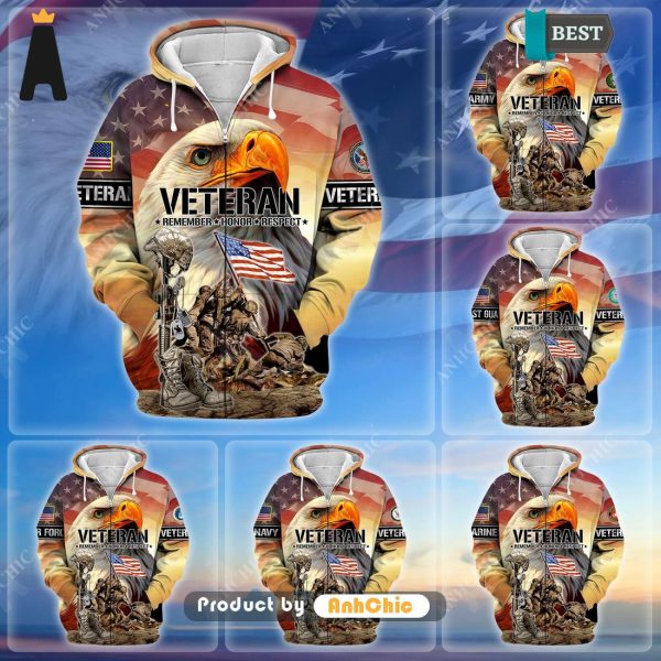 [TRENDY]  Honoring All Who Served US Veteran  Trending Collection 3D Hoodie