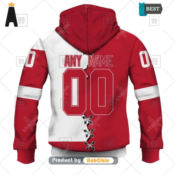 [TRENDY] Personalized NHL Detroit Red Wings Mix Jersey  Limitted Edition 3D Hoodie