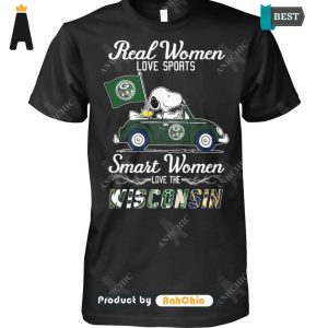 [TRENDY] Real Women Love Sports Smart Women Love The Wisconsin All over Printed T-Shirt