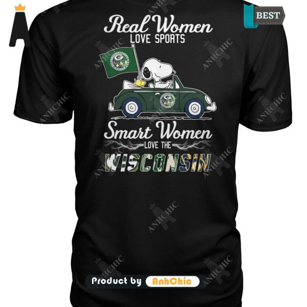 [TRENDY] Real Women Love Sports Smart Women Love The Wisconsin All over Printed T-Shirt