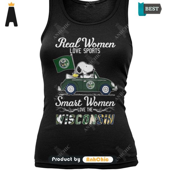 [TRENDY] Real Women Love Sports Smart Women Love The Wisconsin All over Printed T-Shirt