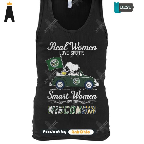 [TRENDY] Real Women Love Sports Smart Women Love The Wisconsin All over Printed T-Shirt