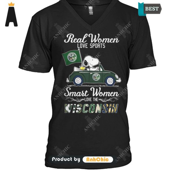 [TRENDY] Real Women Love Sports Smart Women Love The Wisconsin All over Printed T-Shirt